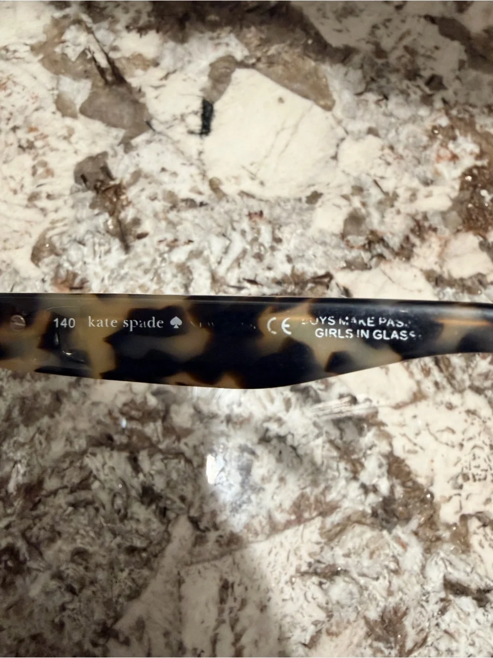 kate spade Black Cat-Eye Women's cream Tortoise Eyeglasses with Gold Accents
